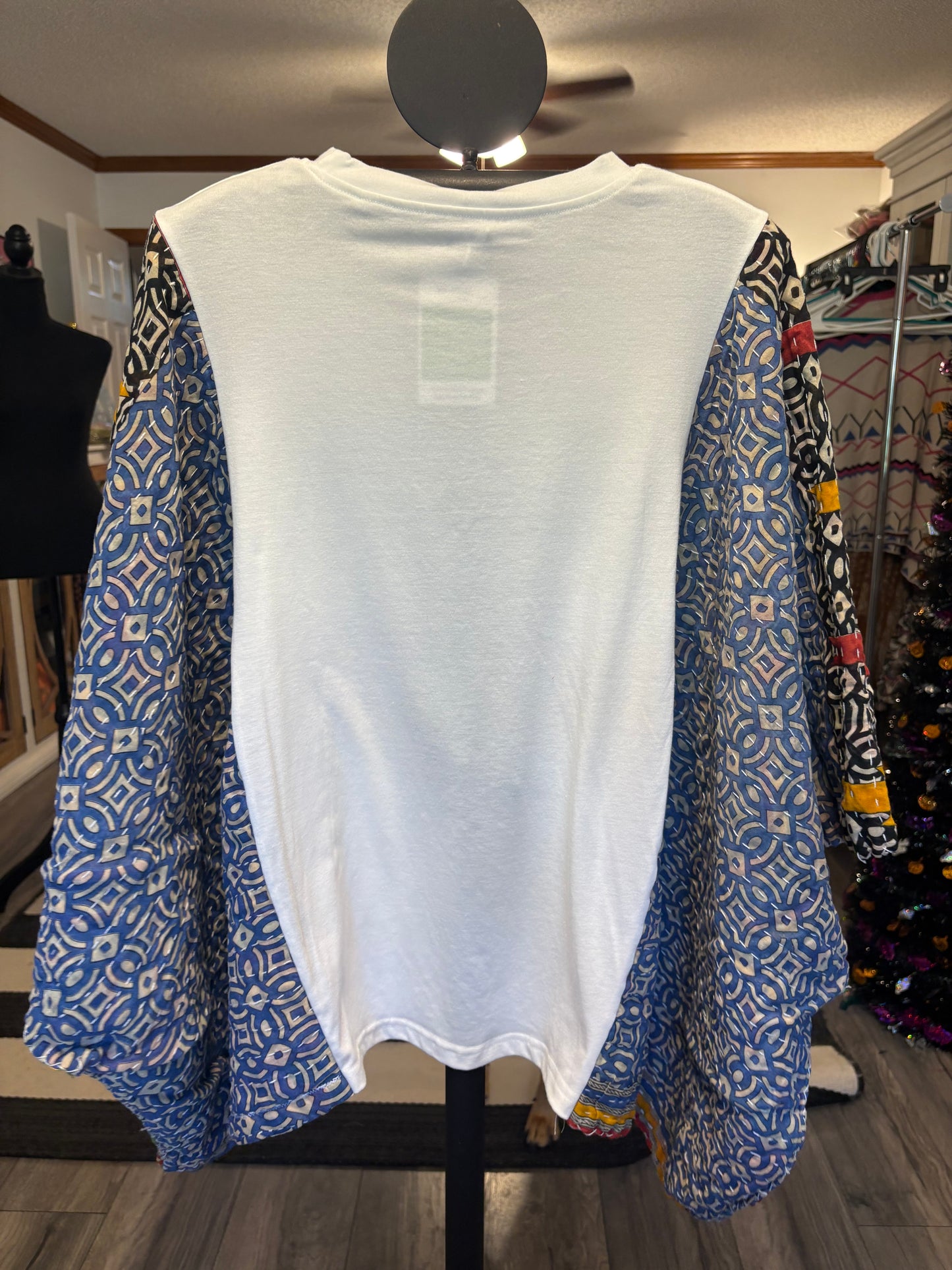 Kiss Upcycled Vintage Kantha Poncho Tee Fits A Small to XXL