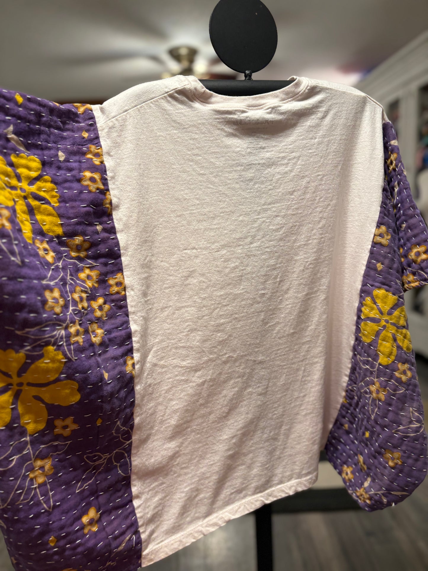 Frida Vida Upcycled Vintage Kantha Poncho Tee Fits A Size Small to XL