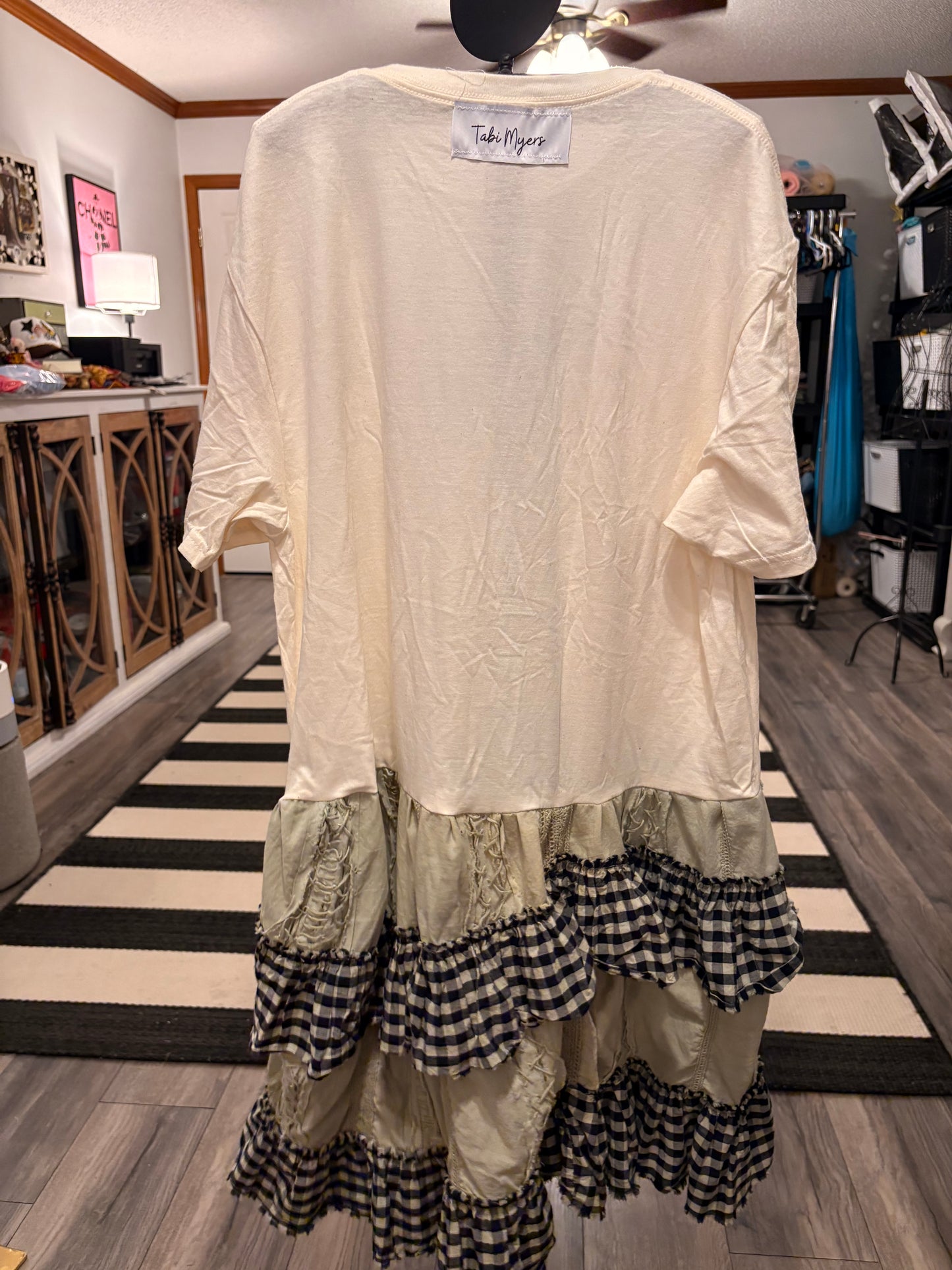 Queen of Country Upcycled Tee Dress Fits a Small to Large
