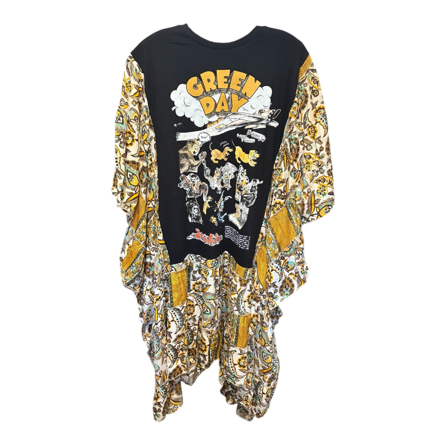 Green Day Upcycled Silk Butterfly Cocoon Dress One Size fits a Small to 3X