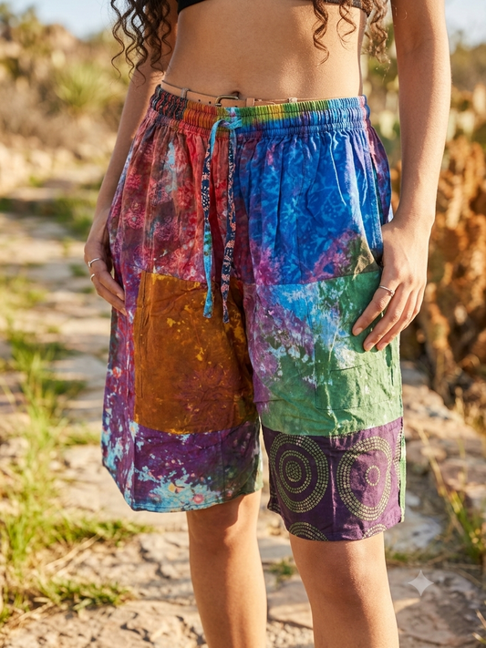 Tamara Vintage Cotton Patch Pocket Shorts One Size Fits a Small to 2X
