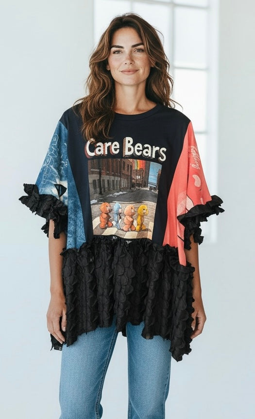 Classic Rock Upcycled Rockstar Fairytale Top One Size Fits a Small to 3X Super Oversized!