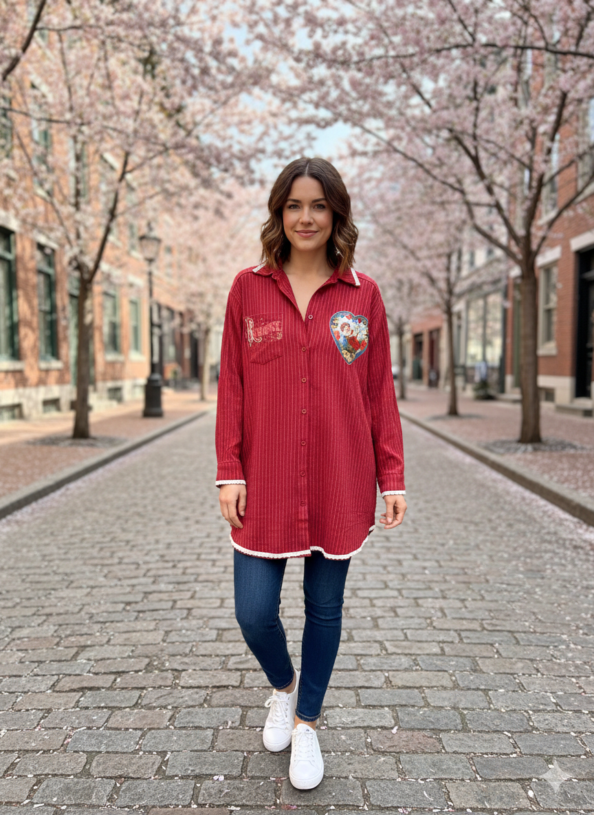 Affections Junk” Button Down One Size Fits a Small to Large