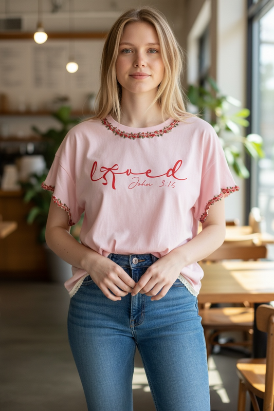 Loved Pretty Little Tee One Size Fits a Large to XL