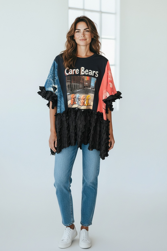 Classic Rock Upcycled Rockstar Fairytale Top One Size Fits a Small to 3X Super Oversized!