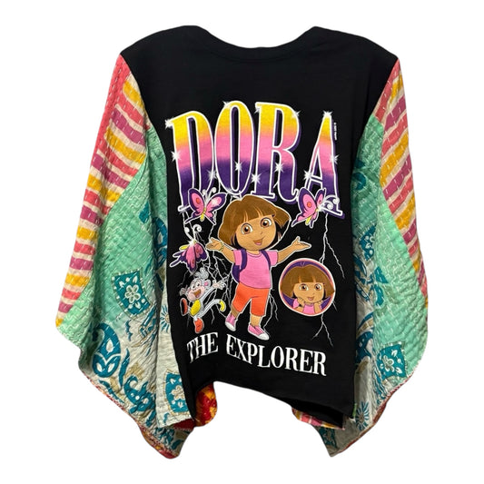 Dora Upcycled Vintage Kantha Poncho Tee Fits A Size Small to XXL