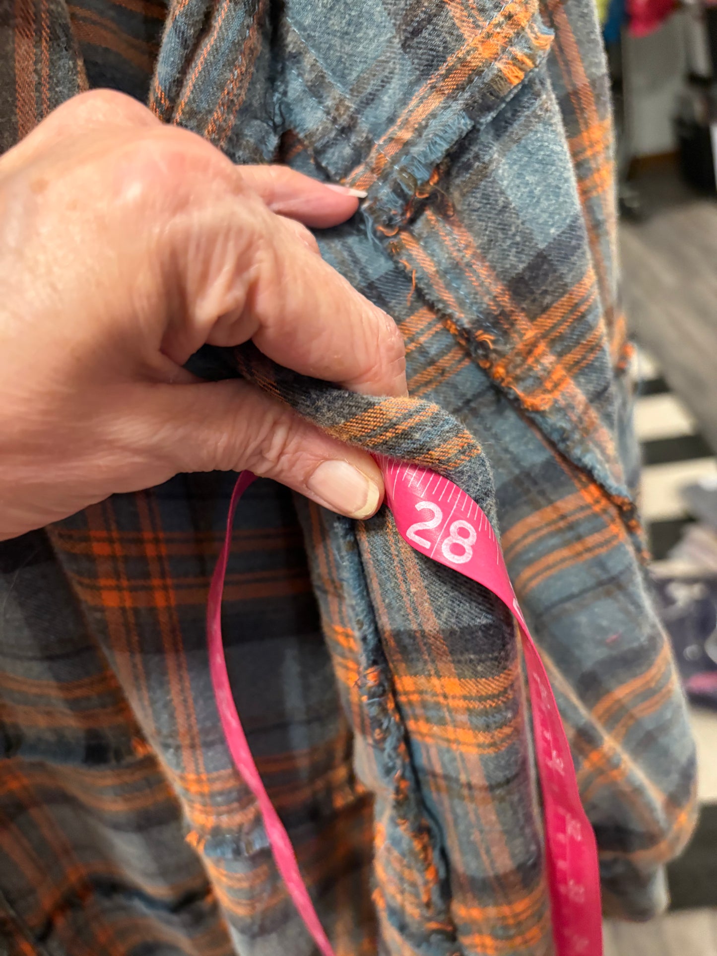 Petal Upcycled Oversized Frayed Flannel Dress One Size Fits a Small to XXL