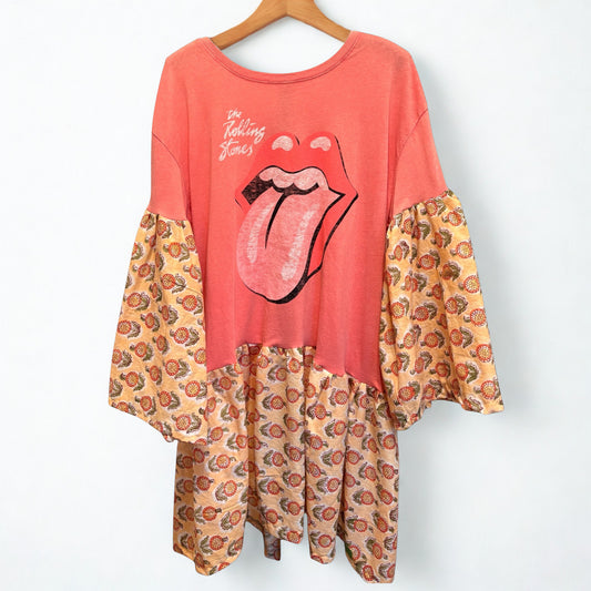 Pretty Stones Ruffled Rockstar Dress One Size Fits a Large to 2X Oversized