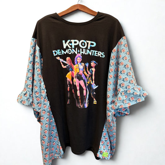 K-pop Ruffled Rockstar Top One Size Fits an XL to 4X VERY Oversized