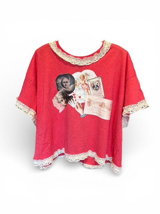 Love You to the Moon “Junk” Tee One Size Fits a Small to XXL SHORT Length Oversized Fit