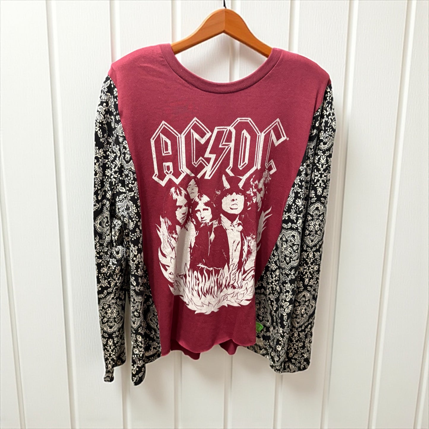 AC/DC Upcycled Drop-Sleeve Tee One Size Fits a Small to XXL