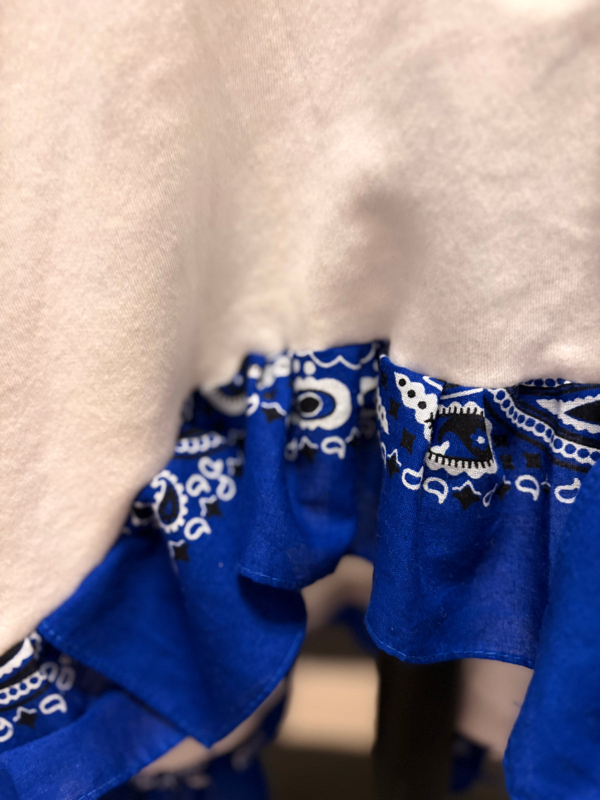 Blue Stars Hi/Lo Glam Bandana Sweatshirt One Size Fits a Small to XL