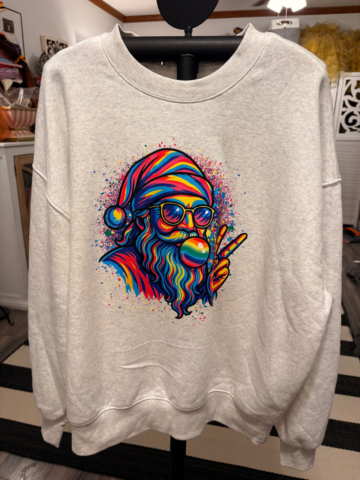 Peace Santa Sweatshirt Fits XL/XXL