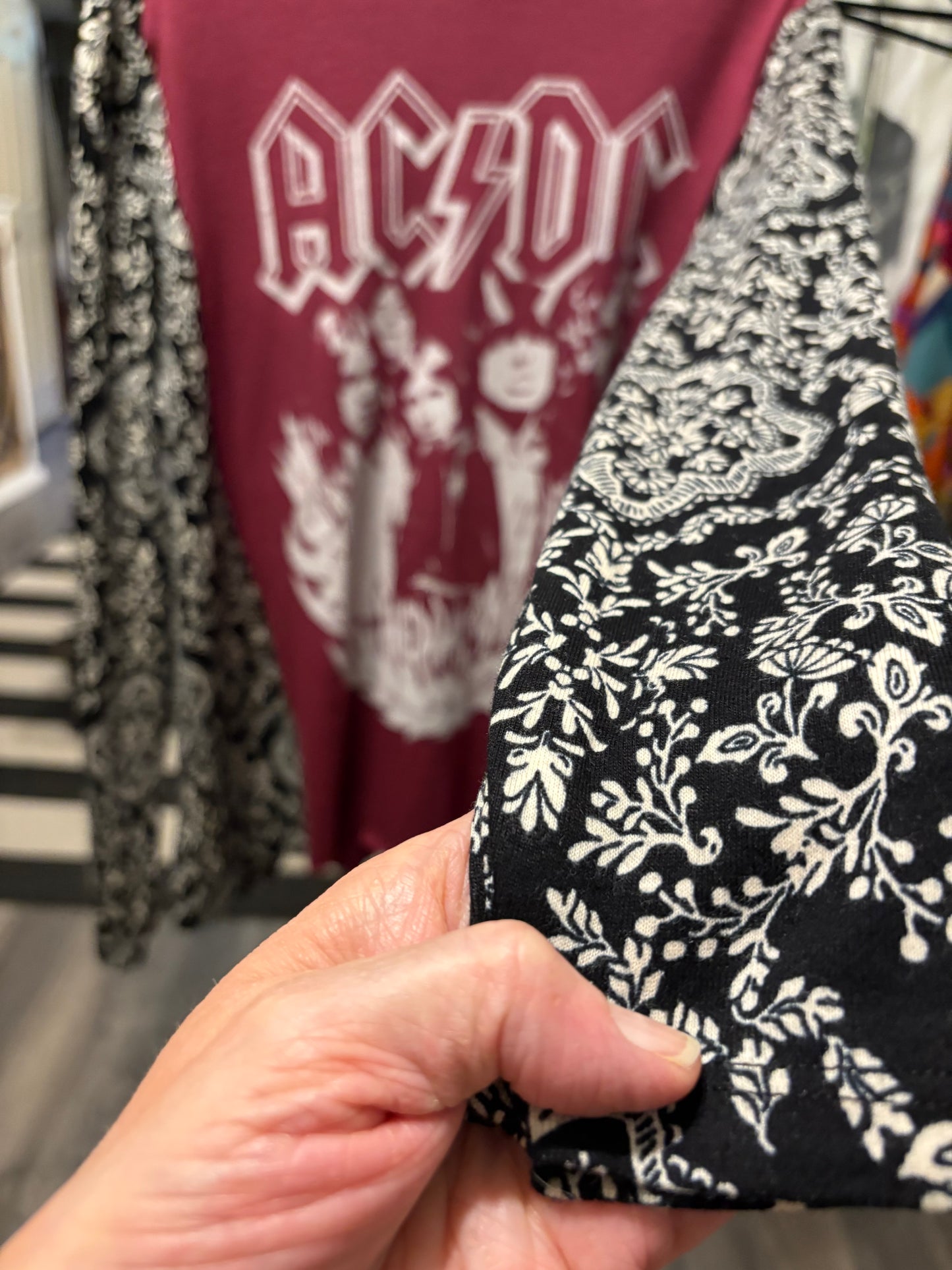 AC/DC Upcycled Drop-Sleeve Tee One Size Fits a Small to XXL
