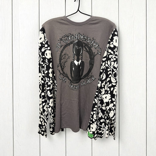 Wednesday Upcycled Tee Fits a Small to XXL OVERSIZED