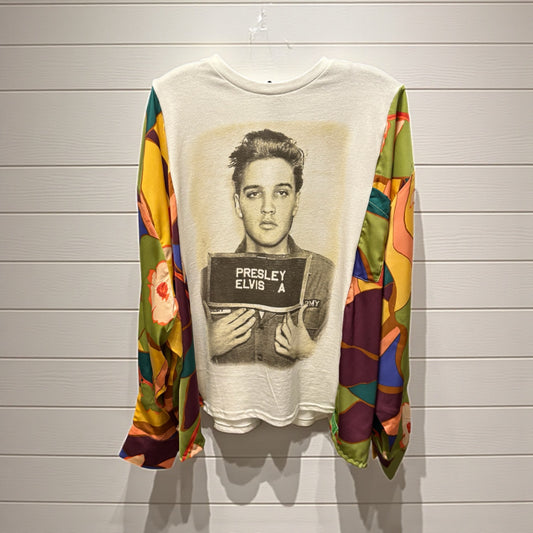 Presley, Elvis Upcycled Drop-Sleeve Tee One Size Fits a Small to XXL