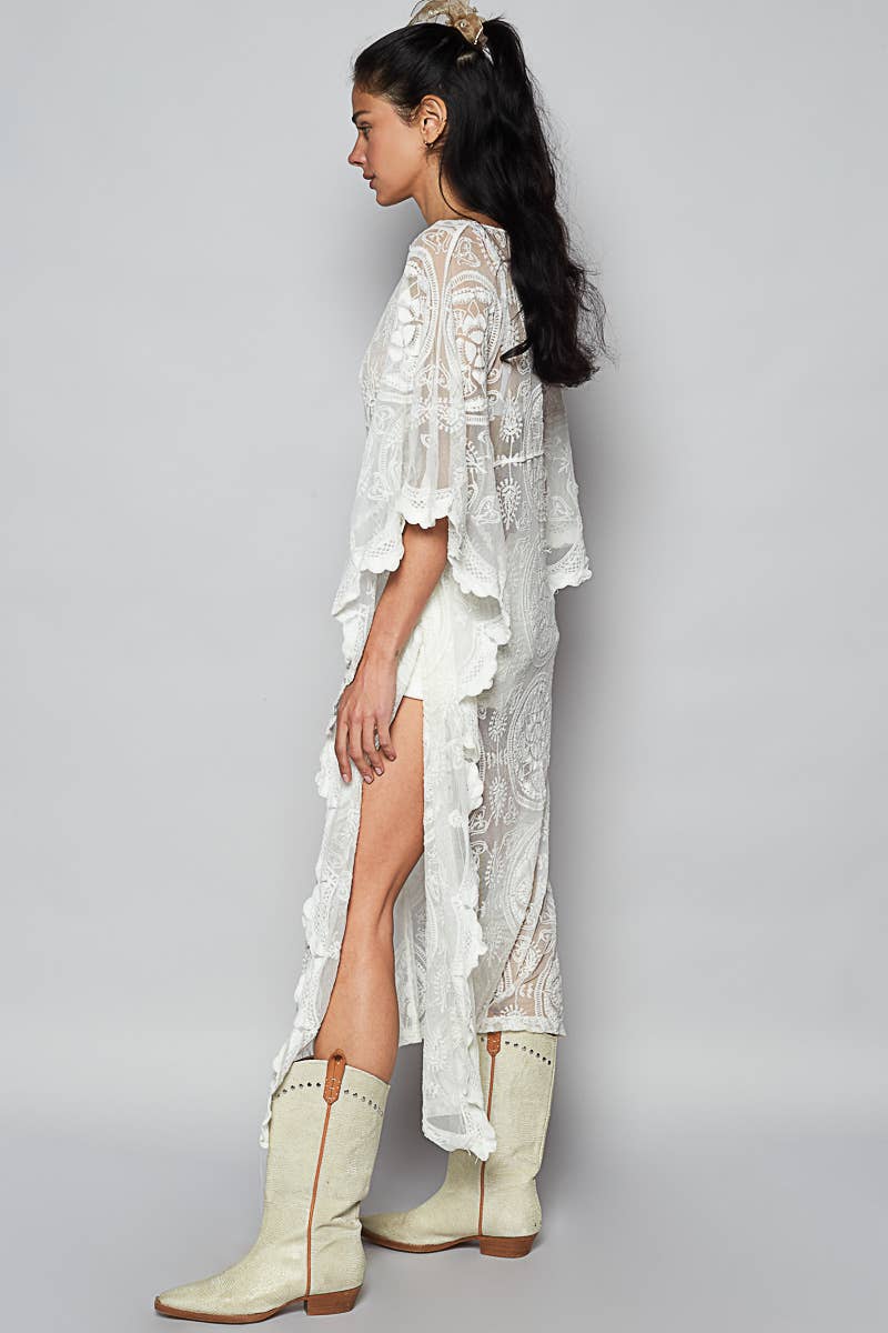 Snow White Crochet Embroidered Dress One Size Fits Most Small to XXL