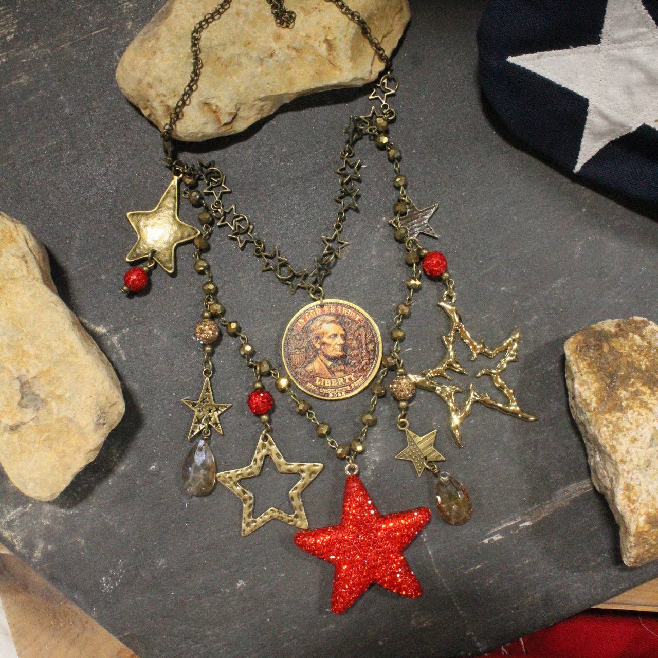 In God We Trust Golden Charm'd Necklace