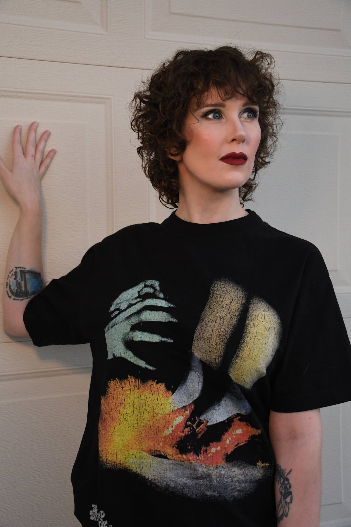90's I'll Get You My Pretty Vintage Washed Black T-Shirt: L