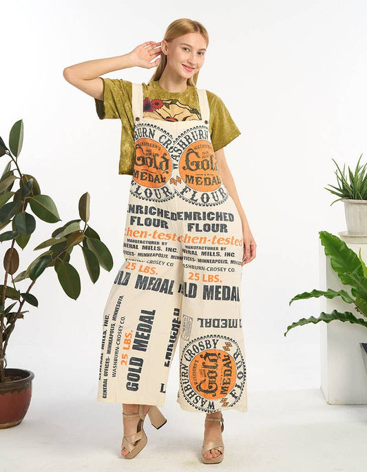 Gold Medal Feedsack OVERALL Fits Small to 2X Size 4-18