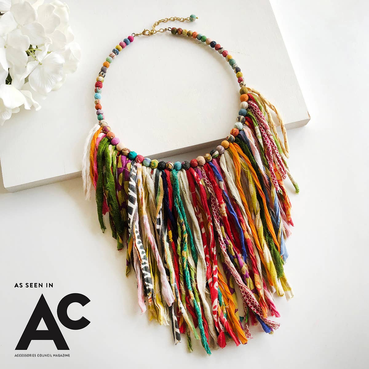 Kantha Fringe Collar Necklace