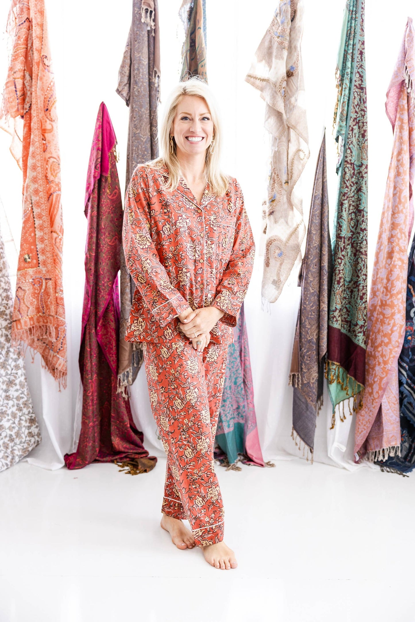 Block Print Loverly Pajama Set - Pants: XL