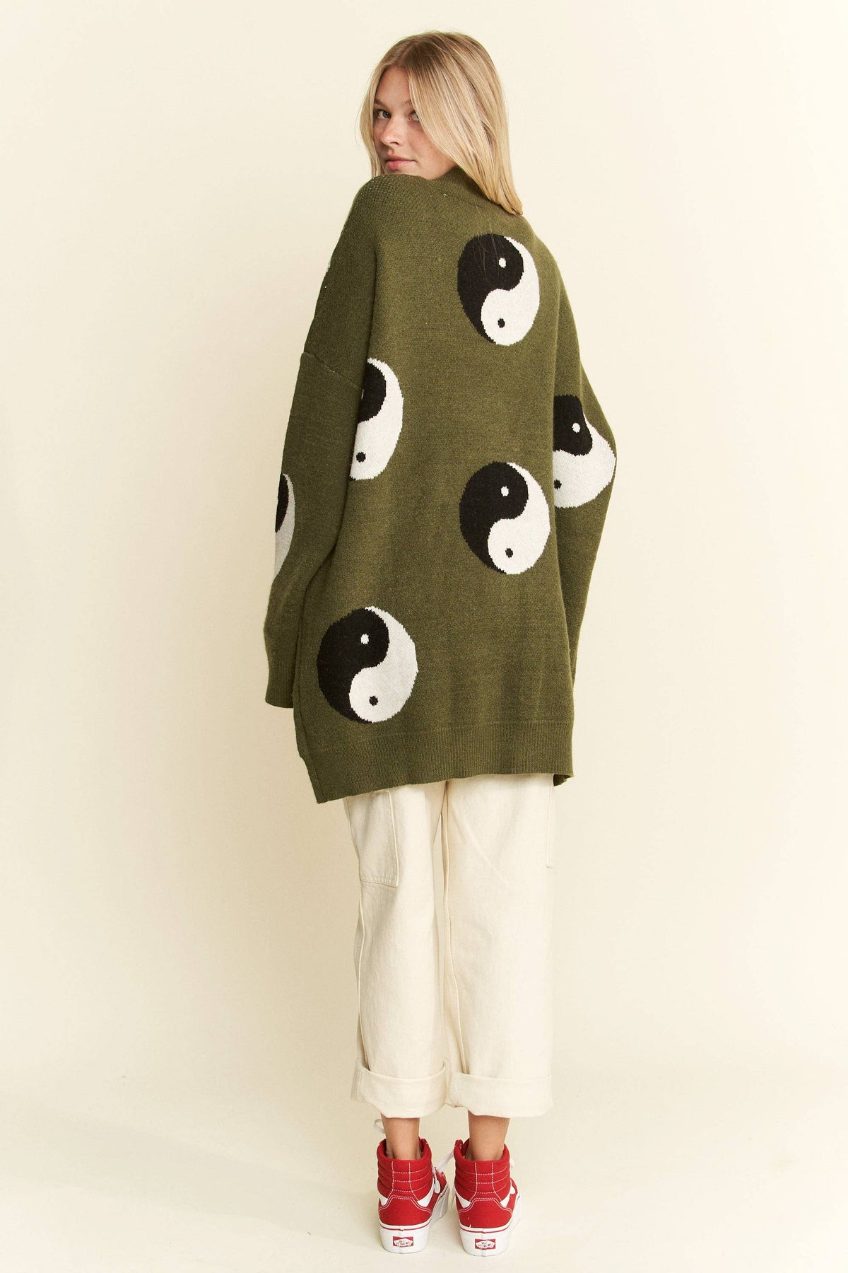 OVER SIZED YIN YANG CARDIGAN: OLIVE (Copy)