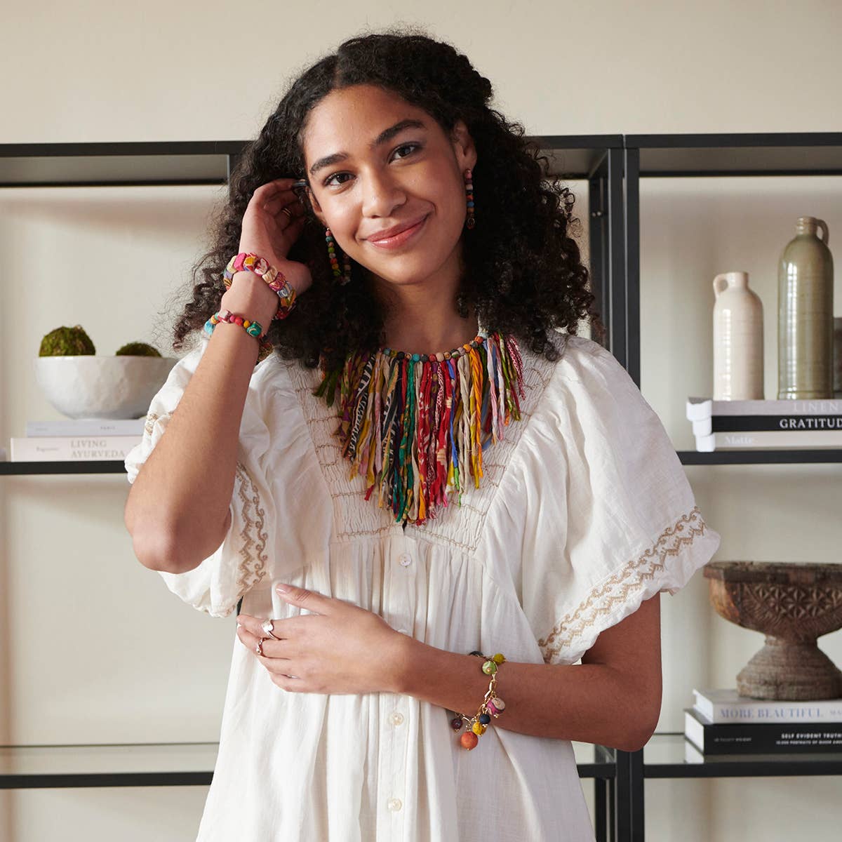 Kantha Fringe Collar Necklace