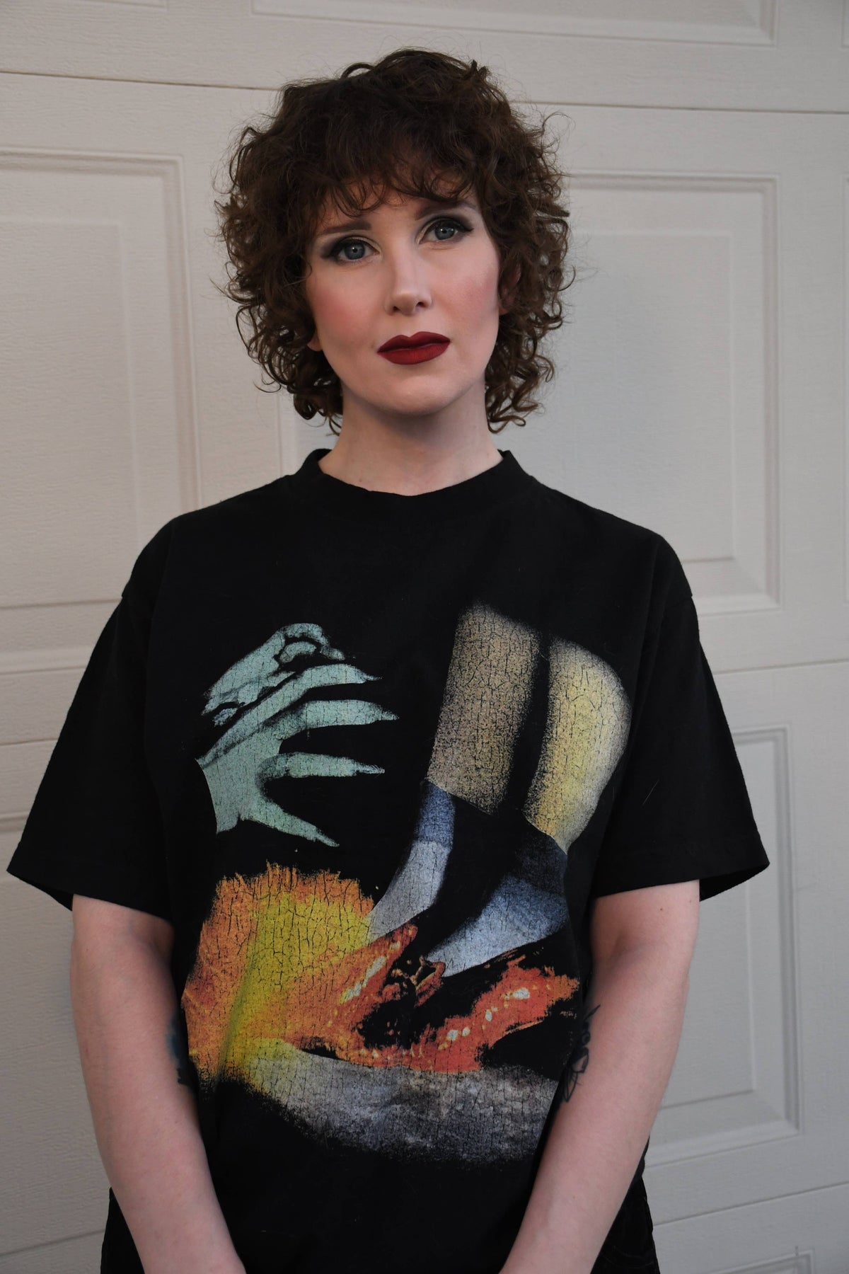90's I'll Get You My Pretty Vintage Washed Black T-Shirt: L
