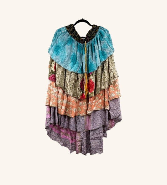 Ruffle Muse Hi-Lo Silk Skirt 1000-20
