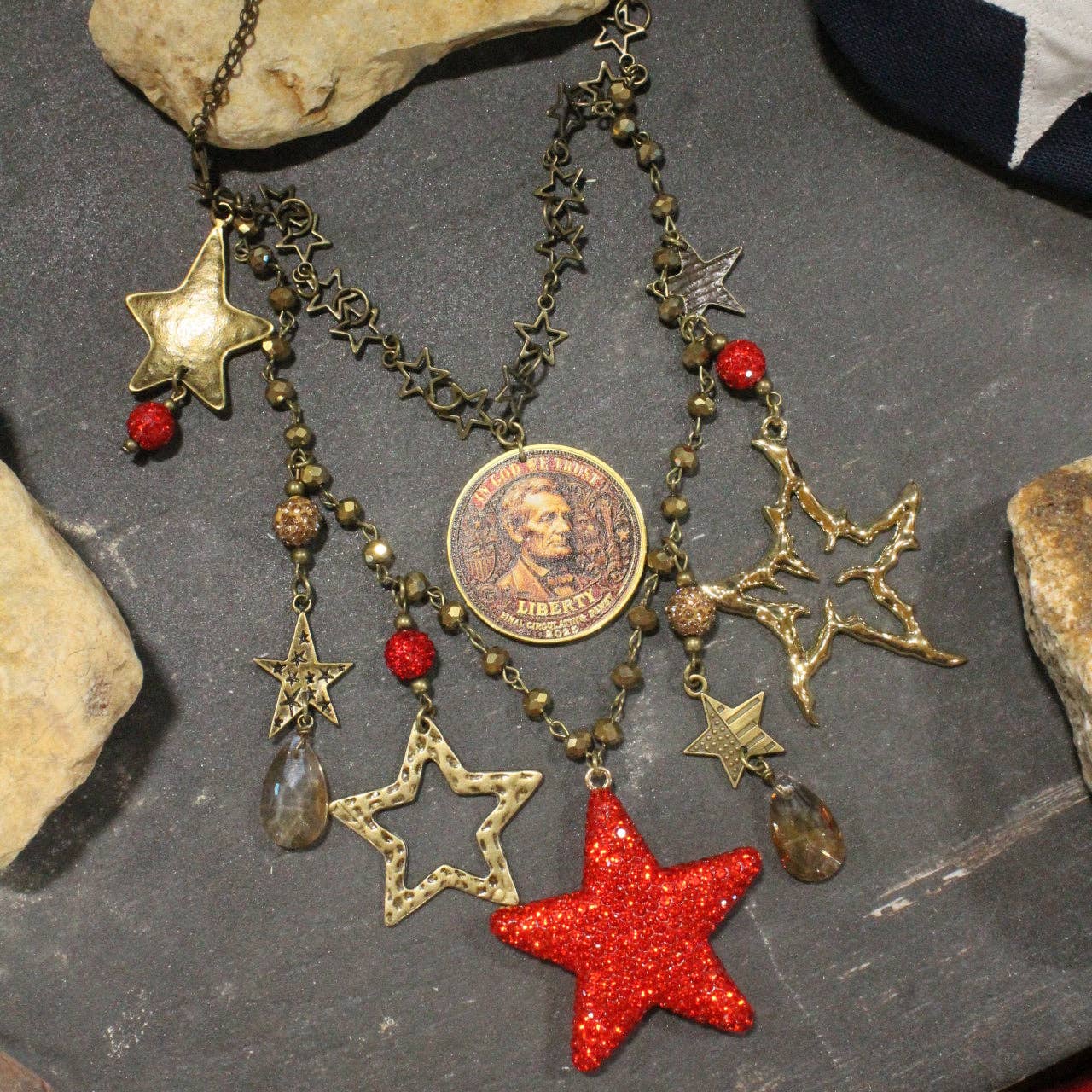 In God We Trust Golden Charm'd Necklace