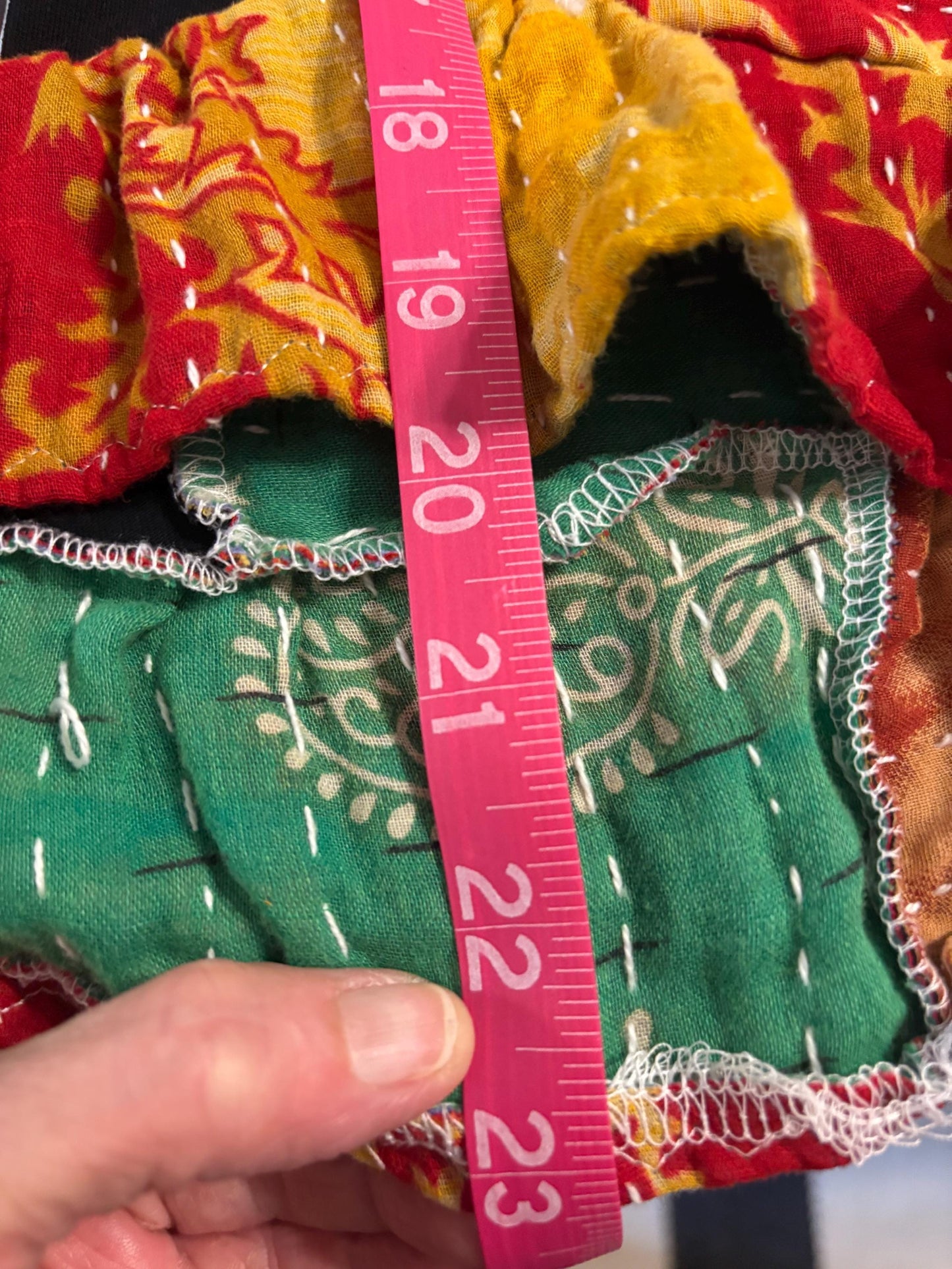 Ratt Upcycled Kantha Flare Sleeve Doll Baby Fits a Small to XXL Size 2-16 CROP TOP