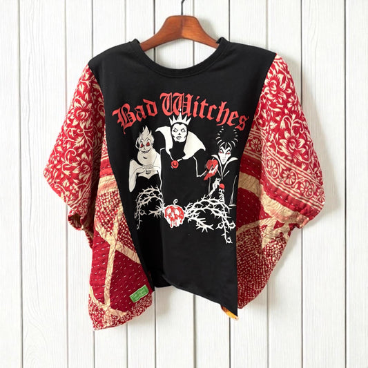 Bad Witches Upcycled Vintage Kantha Upcycled Tee One Size Fits a Small to XXL