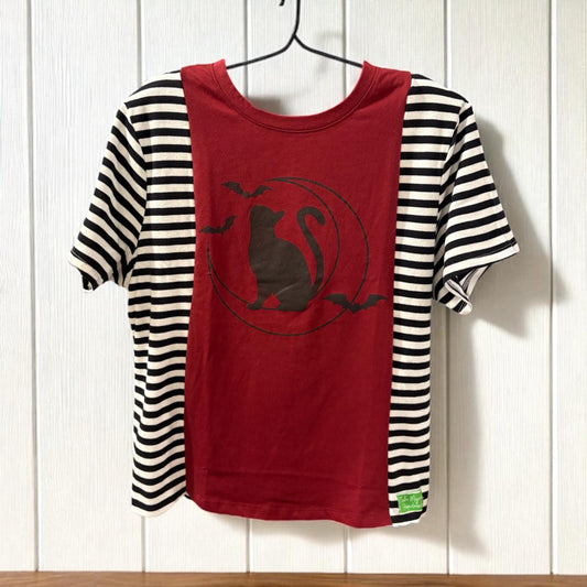 Bats and Cats Upcycled Drop Shoulder Tee Fits a XSmall to Large