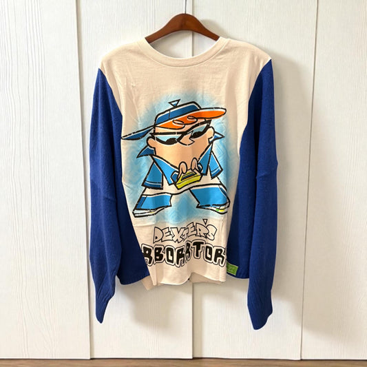 Dexters Laboratory Upcycled Drop Shoulder Sweater Fits a Small to XXL