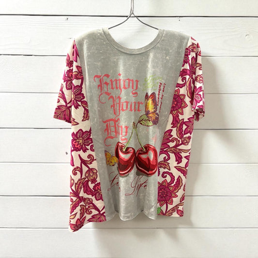 Enjoy Upcycled Drop Shoulder Tee One Size Fits a Small to XXL
