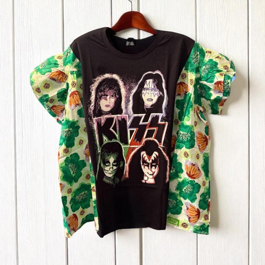 Kiss Drop Sleeve Ruffle Top Fits a Small  to XXL OVERSIZED!!